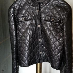 Women's Short Quilted Leather Chanel-style Jacket
